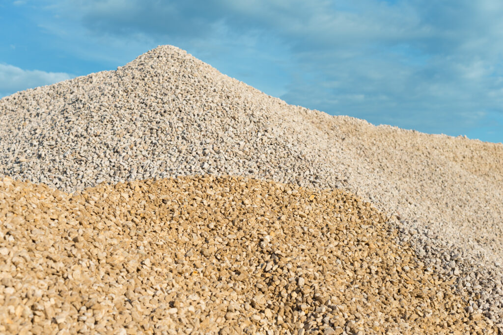 limestone in the development of rock on background of blue sky